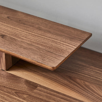 Walnut Wood-Top Rise Desk Clutch Chairz 